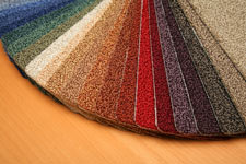 rainbow assortment of carpet samples